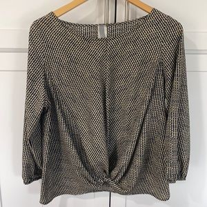 Boutique Navy & Tan Top